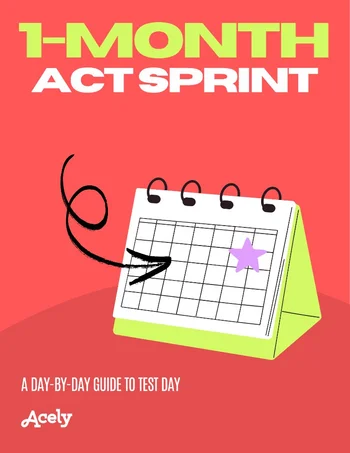 1-month ACT study plan hero: day-by-day sprint calendar graphic for test prep
