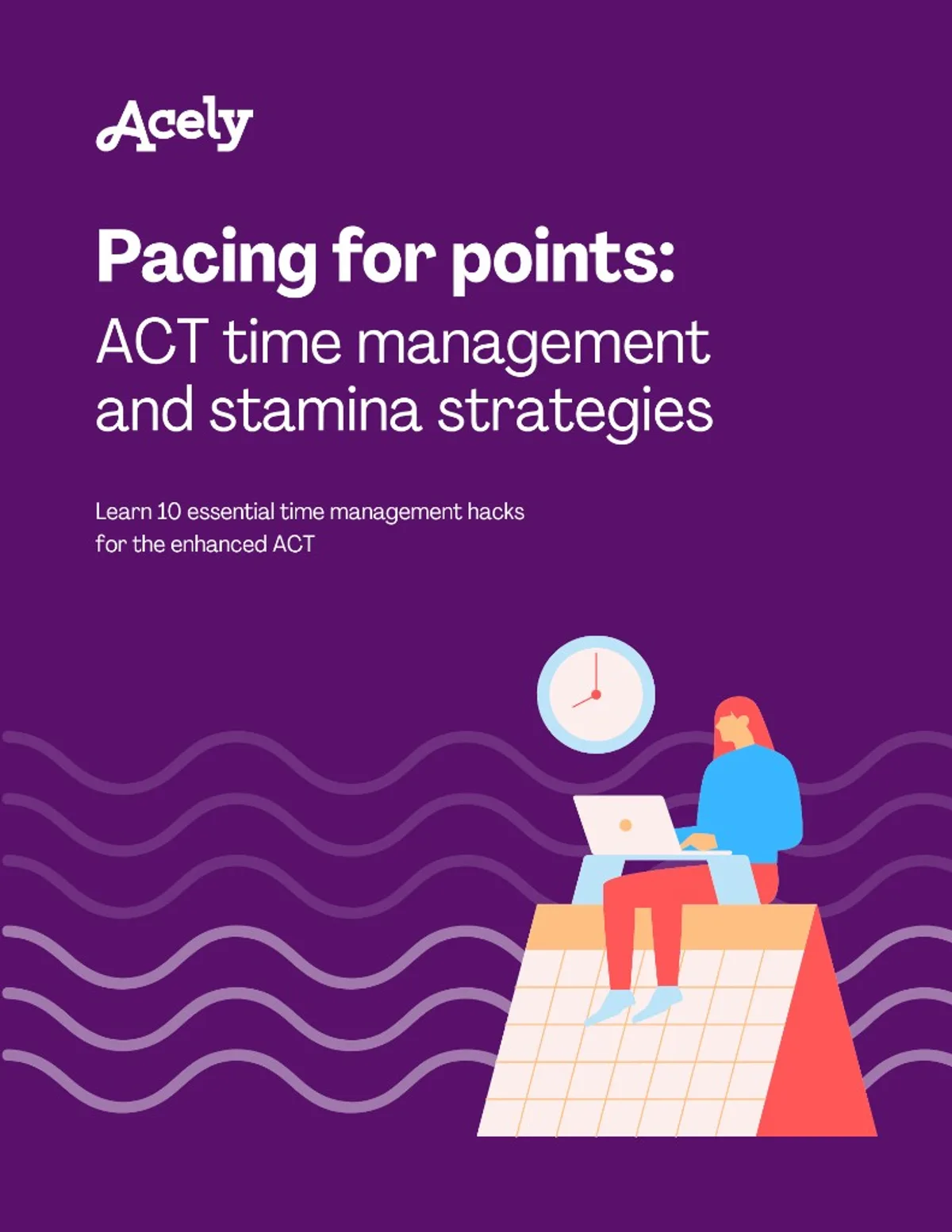 Illustration of a student pacing through the Enhanced ACT 2026 timed sections