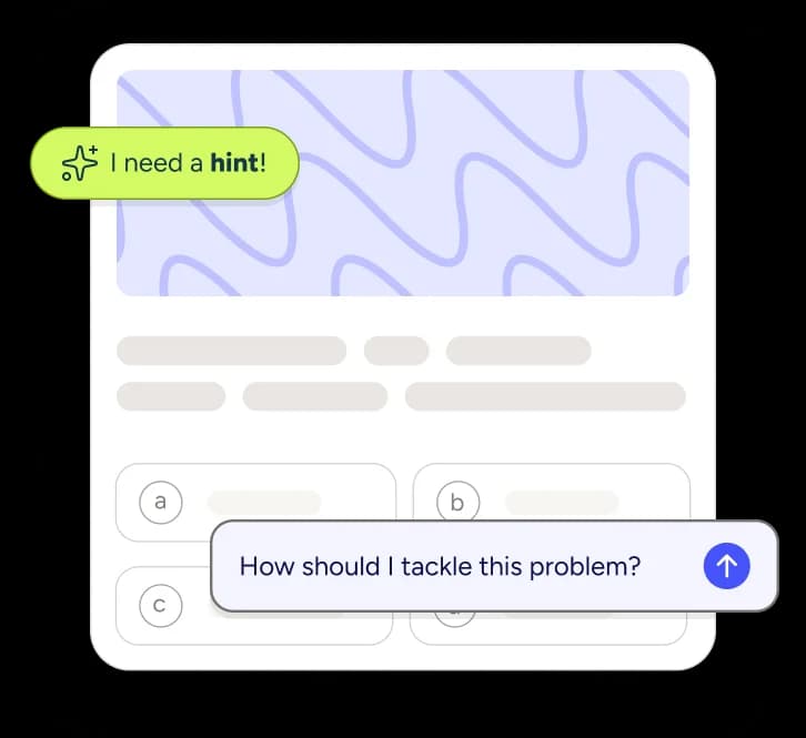 AP practice question with AI hint and chat