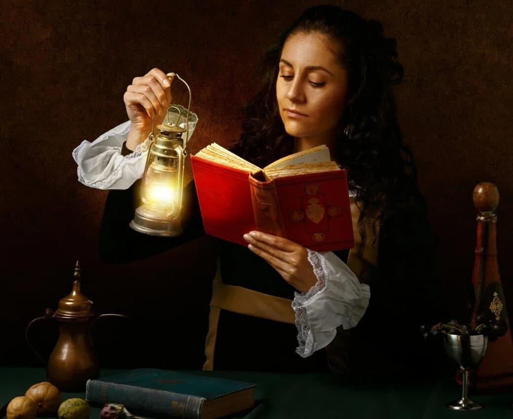 Historical artifacts and books representing world history studies