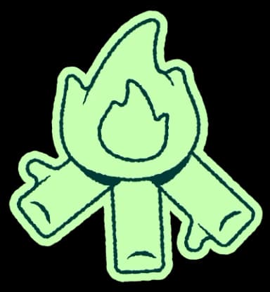 Camp Acely campfire illustration