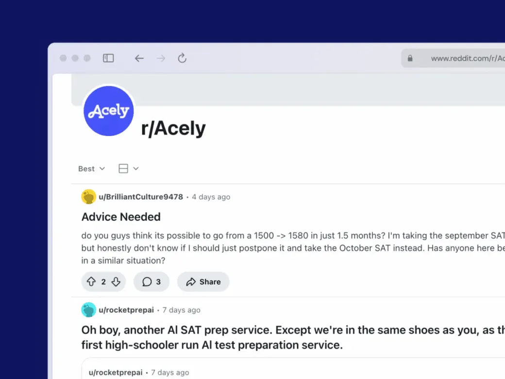 r/Acely subreddit with posts and comments