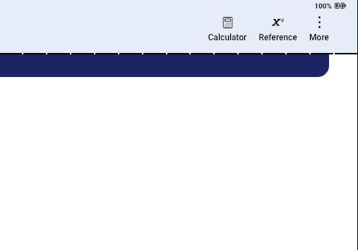 Desmos interface on digital SAT math section: calculator icon in the testing screen top bar.