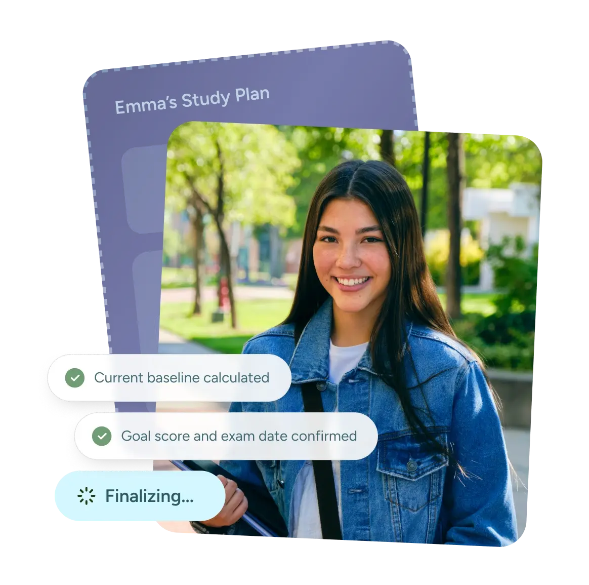 Acely SAT prep hero with study plan and student interface